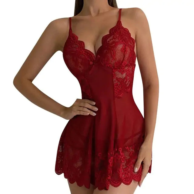 Robe de nuit sexy en dentelle florale
