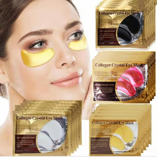Masque pour les yeux en cristal de collagène doré, patchs de soin pour les yeux, raffermissant, hydratant, nourrissant, produits de soins pour la peau, 20 pièces = 10 paires