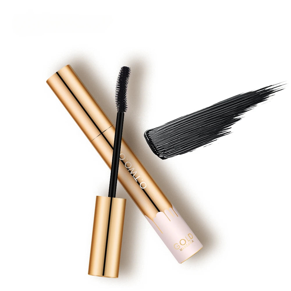 Mascara 3D allonge les cils noirs, Extension de cils, brosse, maquillage de beauté, longue tenue, couleur or