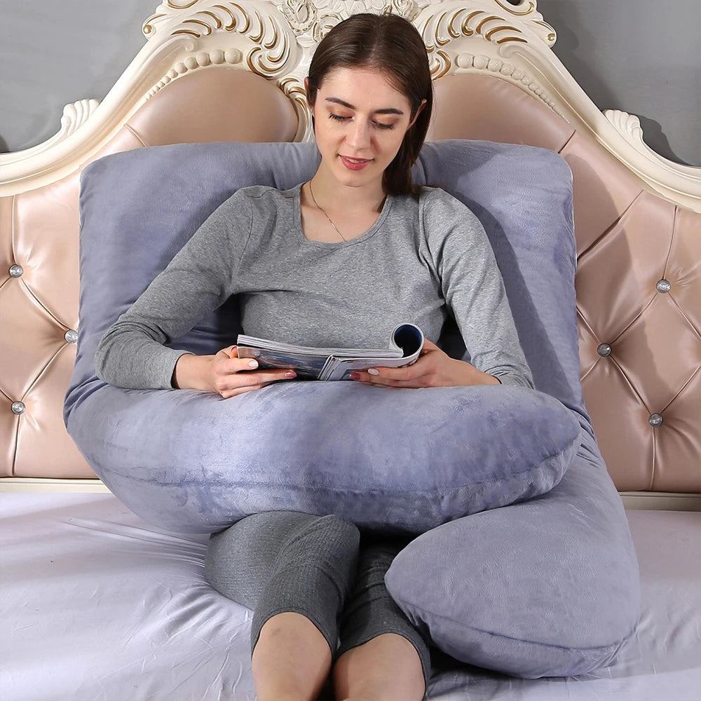 Oreiller de grossesse PANGDUBE 130 * 70cm Oreiller de taille de sommeil pour femmes enceintes Coussin d’allaitement pour femmes