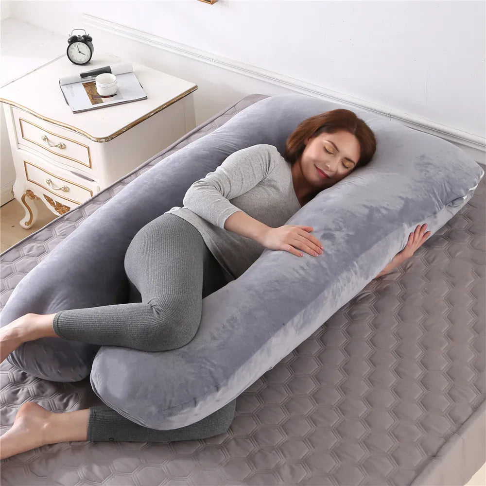 Oreiller de grossesse PANGDUBE 130 * 70cm Oreiller de taille de sommeil pour femmes enceintes Coussin d’allaitement pour femmes