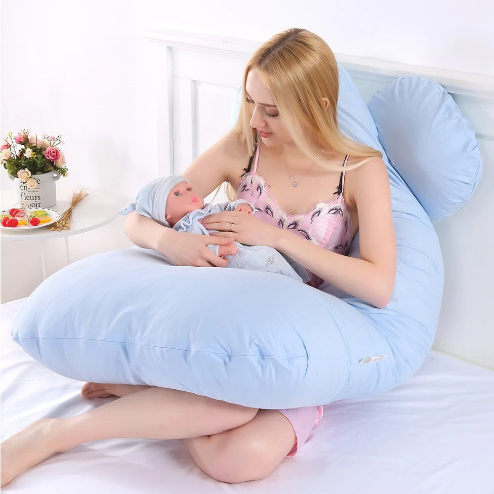 Oreiller de grossesse PANGDUBE 130 * 70cm Oreiller de taille de sommeil pour femmes enceintes Coussin d’allaitement pour femmes