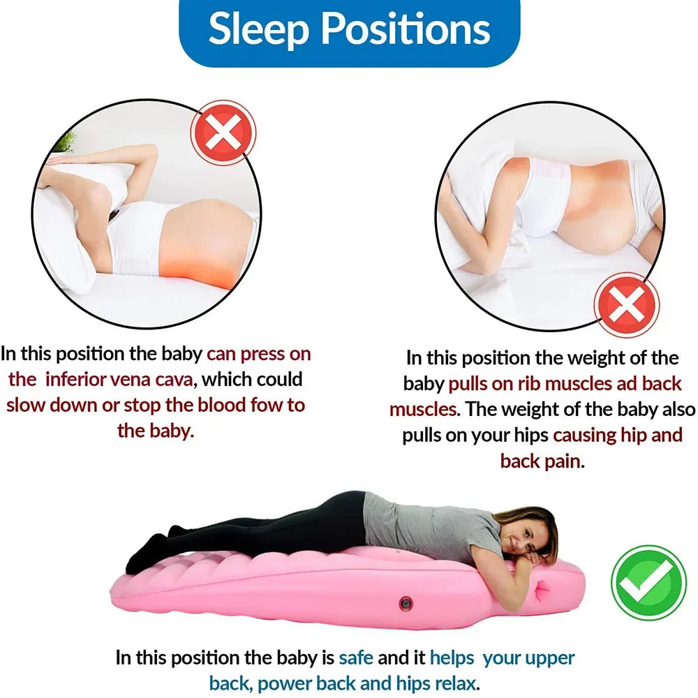 Oreiller de grossesse gonflable en polymère pour femme enceinte, matelas de yoga, de lit, de couchage