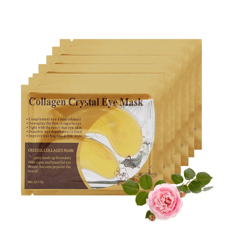 Masque pour les yeux en cristal de collagène doré, patchs de soin pour les yeux, raffermissant, hydratant, nourrissant, produits de soins pour la peau, 20 pièces = 10 paires