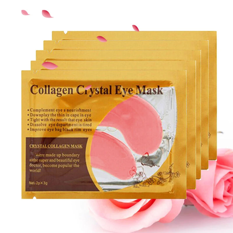 Masque pour les yeux en cristal de collagène doré, patchs de soin pour les yeux, raffermissant, hydratant, nourrissant, produits de soins pour la peau, 20 pièces = 10 paires